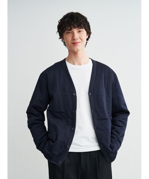 three dots / スリードッツ カーディガン・ボレロ | Men's reversible padded cardigan | 詳細6