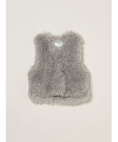 Wavy fur short gilet