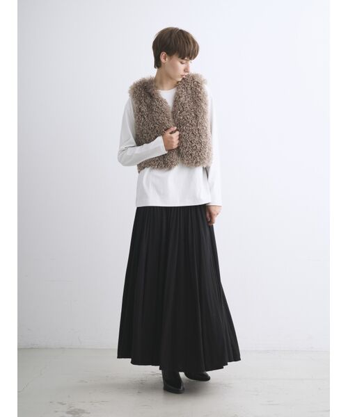 three dots / スリードッツ その他アウター | Wavy fur short gilet | 詳細19