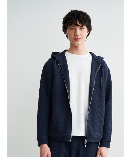 three dots / スリードッツ パーカー | Men's quilt jersery zip up hoodie | 詳細6