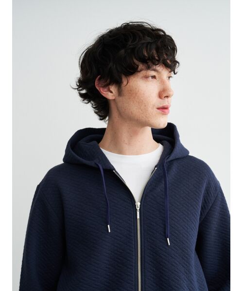 three dots / スリードッツ パーカー | Men's quilt jersery zip up hoodie | 詳細8