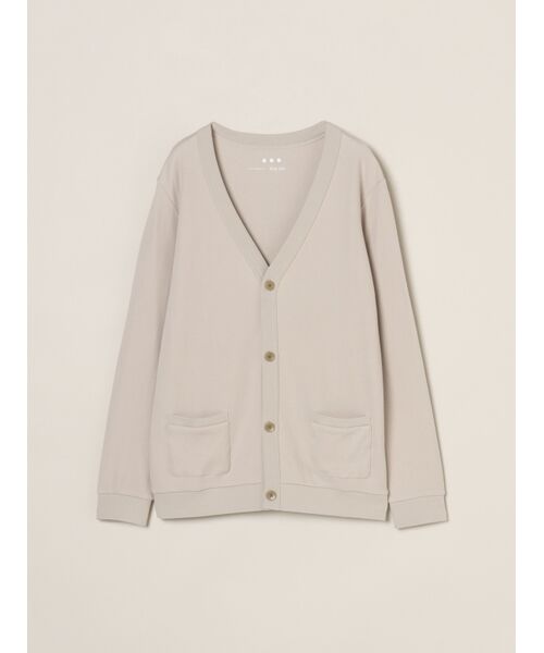 three dots / スリードッツ カーディガン・ボレロ | Souffle cotton cardigan（grey beige）