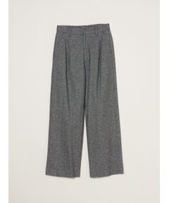 Cotton tweed semi wide pants