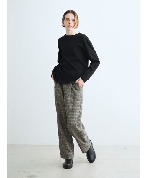 three dots / スリードッツ その他パンツ | Cotton tweed semi wide pants | 詳細7