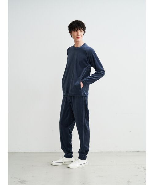 three dots / スリードッツ Tシャツ | Men's cotton velour l/s t-shirt | 詳細10