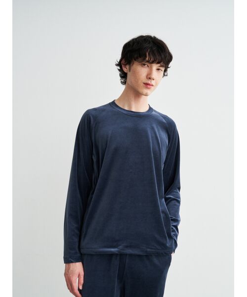 three dots / スリードッツ Tシャツ | Men's cotton velour l/s t-shirt | 詳細6