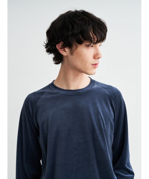 three dots / スリードッツ Tシャツ | Men's cotton velour l/s t-shirt | 詳細8