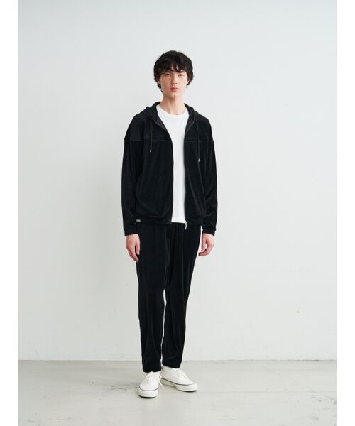 three dots / スリードッツ パーカー | Men's Cotton velour zip up hoodie | 詳細10