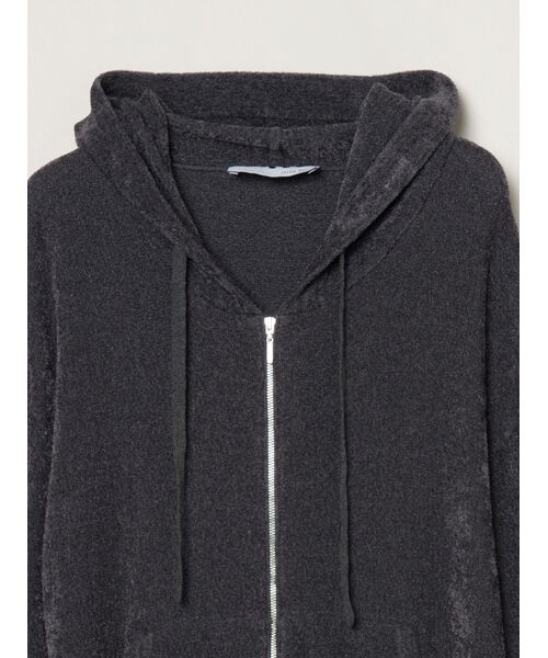 three dots / スリードッツ ニット・セーター | Velour sweater zip up hoody | 詳細2