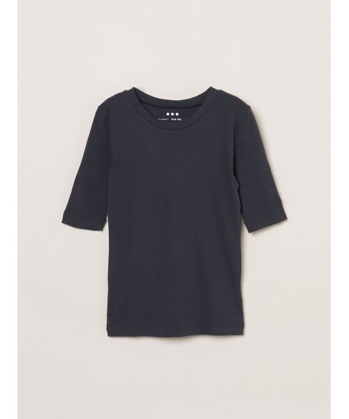 three dots / スリードッツ Tシャツ | Fundation cotton half sleeve T（ink black）