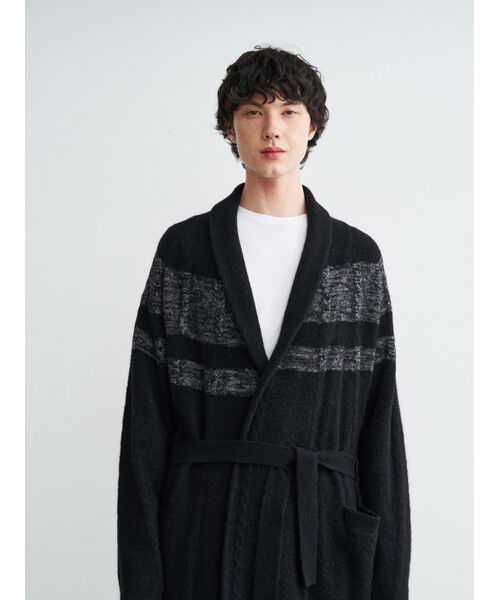 three dots / スリードッツ ニット・セーター | Men's centripetal knitting robe | 詳細7