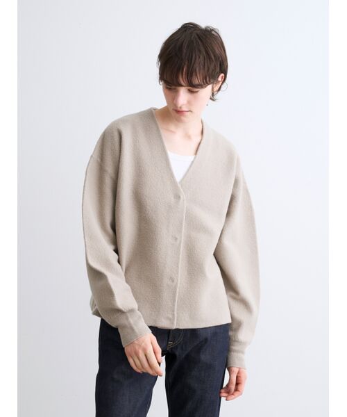 three dots / スリードッツ カーディガン・ボレロ | Felt sweater blouson cardigan | 詳細6