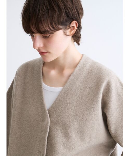 three dots / スリードッツ カーディガン・ボレロ | Felt sweater blouson cardigan | 詳細8