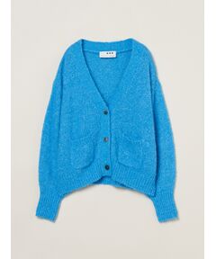 Color shaggy pocket cardigan