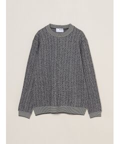 Men's boiled herringbone l/s crew