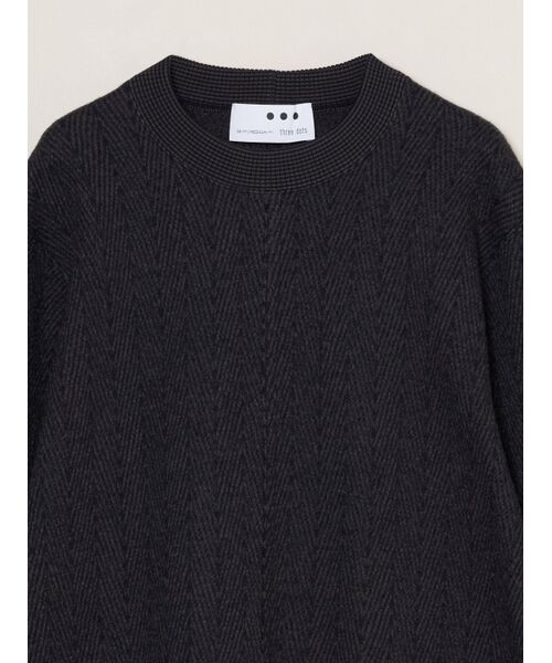 three dots / スリードッツ ニット・セーター | Men's boiled herringbone l/s crew | 詳細2