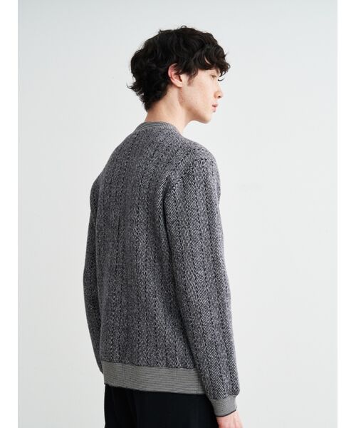 three dots / スリードッツ ニット・セーター | Men's boiled herringbone l/s crew | 詳細7