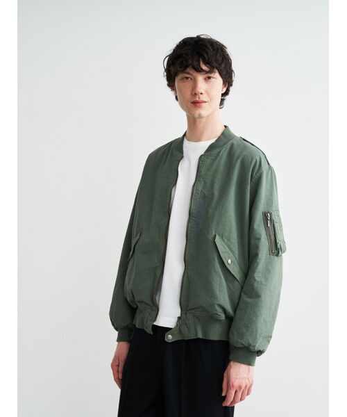 three dots / スリードッツ その他アウター | Men's cotton silk flight jacket | 詳細6