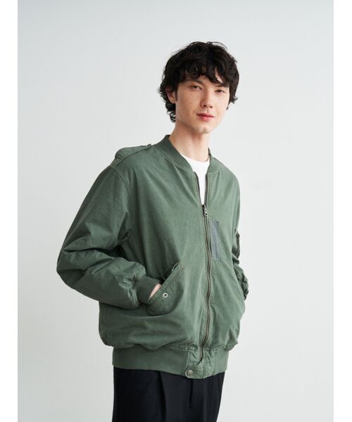 three dots / スリードッツ その他アウター | Men's cotton silk flight jacket | 詳細7