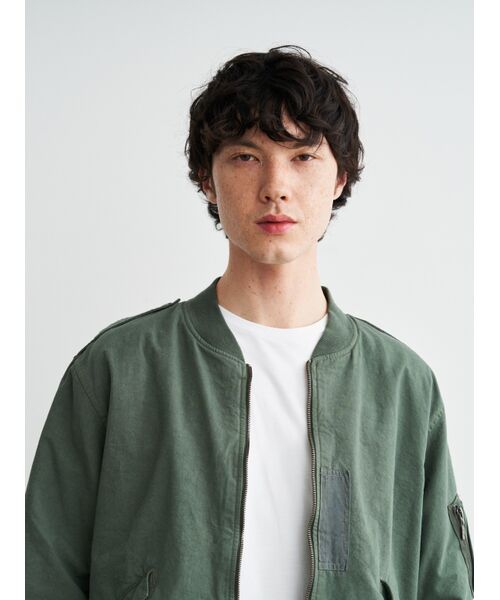 three dots / スリードッツ その他アウター | Men's cotton silk flight jacket | 詳細8