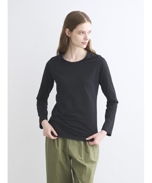 three dots / スリードッツ Tシャツ | Powdery cotton l/s crew neck | 詳細8