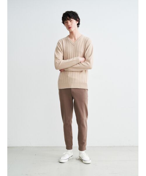 three dots / スリードッツ ニット・セーター | Men's crazy border l/s v neck | 詳細9