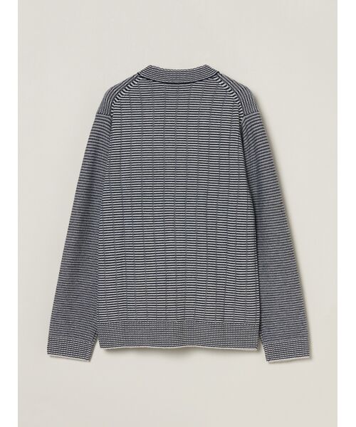 three dots / スリードッツ カーディガン・ボレロ | Men's crazy border vneckcardigan | 詳細1