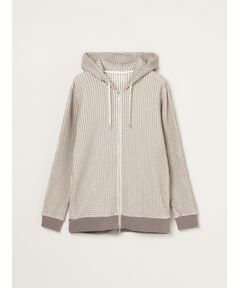 Men's cotton waffle zip up hoody