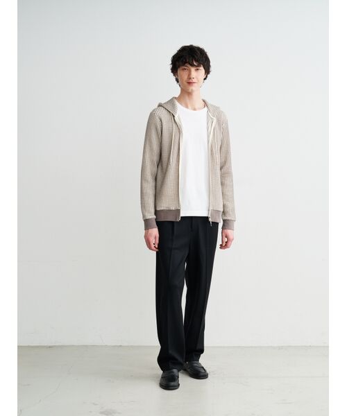 three dots / スリードッツ パーカー | Men's cotton waffle zip up hoody | 詳細9