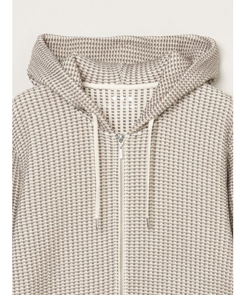 three dots / スリードッツ パーカー | Men's cotton waffle zip up hoody | 詳細2