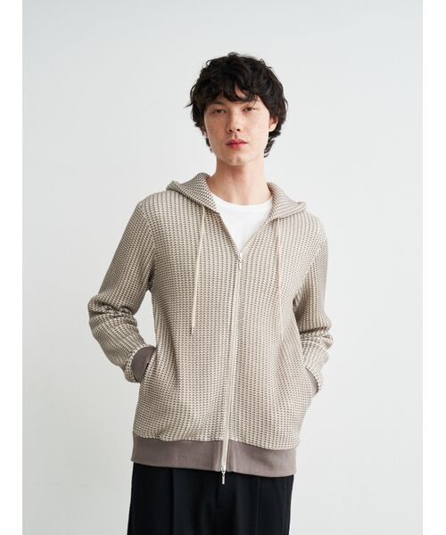 three dots / スリードッツ パーカー | Men's cotton waffle zip up hoody | 詳細7