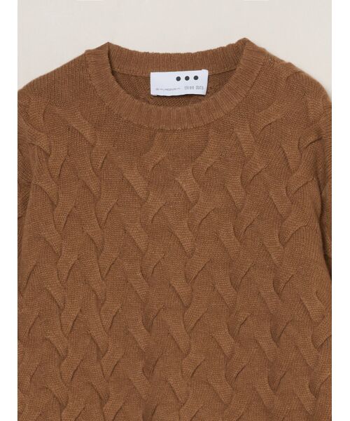 three dots / スリードッツ ニット・セーター | Men's tasmania cable l/s crew neck sweater | 詳細2