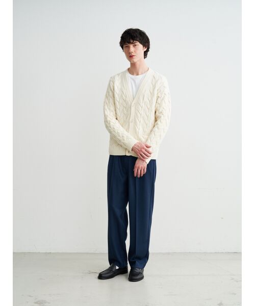 three dots / スリードッツ カーディガン・ボレロ | Men's tasmania cable cardigan | 詳細9