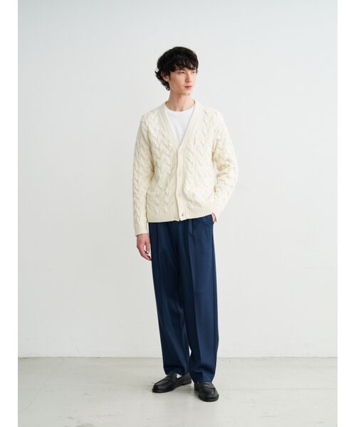 three dots / スリードッツ カーディガン・ボレロ | Men's tasmania cable cardigan | 詳細10