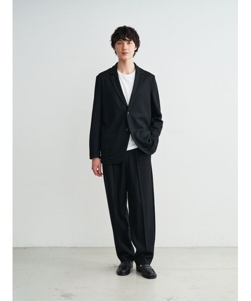 three dots / スリードッツ テーラードジャケット | Men's wool pique jersey jacket | 詳細9