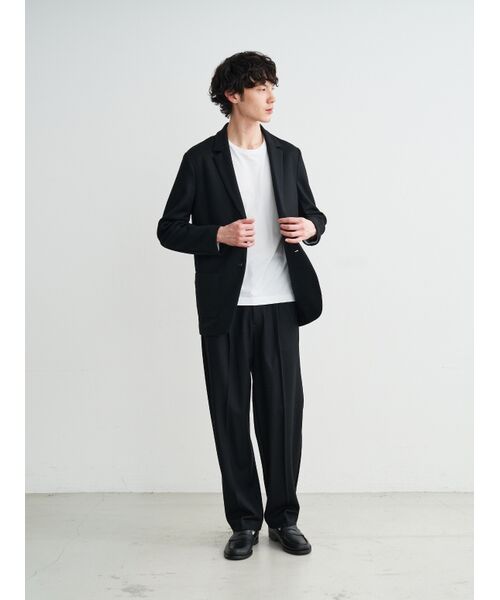 three dots / スリードッツ テーラードジャケット | Men's wool pique jersey jacket | 詳細10