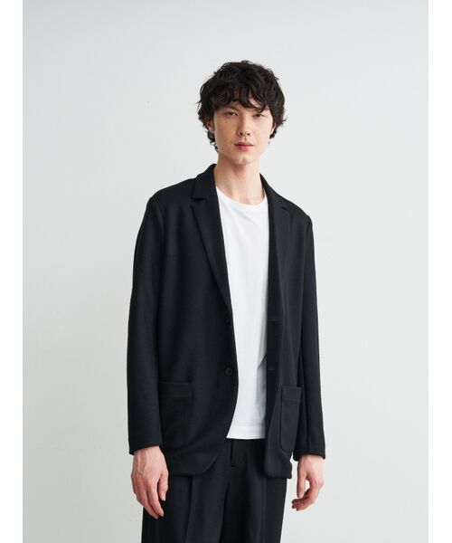 three dots / スリードッツ テーラードジャケット | Men's wool pique jersey jacket | 詳細7