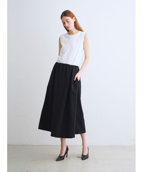 three dots / スリードッツ スカート | C-dress scuba tuck flair skirt | 詳細9