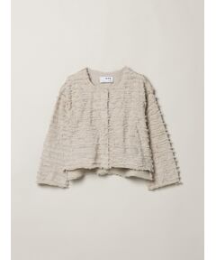 three dots / スリードッツ テーラードジャケット | Fringe sweater jacket