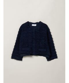 three dots / スリードッツ テーラードジャケット | Fringe sweater jacket