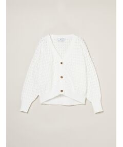 three dots / スリードッツ カーディガン・ボレロ | Spongy smooth mesh cardigan