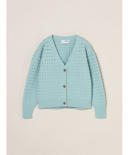 three dots / スリードッツ その他トップス | Spongy smooth mesh cardigan（blue）