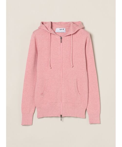 three dots / スリードッツ パーカー | Cotton melange l/s hoody（red melange）