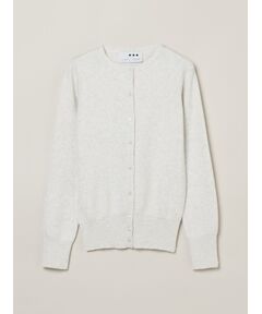 three dots / スリードッツ カーディガン・ボレロ | Cotton melange l/s crew cardigan