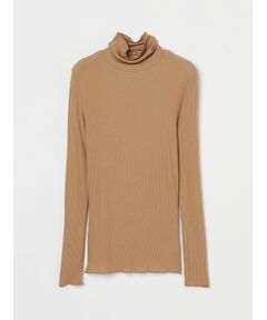 Silk cashmere tee turtle neck