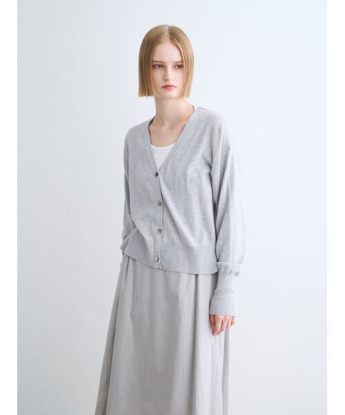 three dots / スリードッツ カーディガン・ボレロ | Cotton silk cardigan | 詳細7