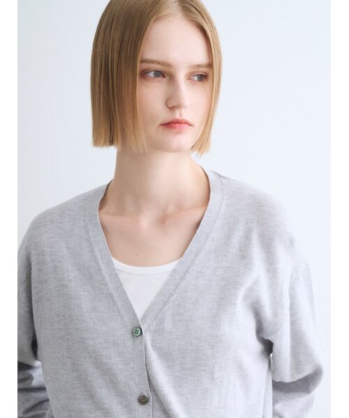 three dots / スリードッツ カーディガン・ボレロ | Cotton silk cardigan | 詳細8