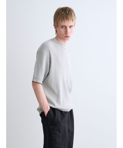 three dots / スリードッツ Tシャツ | Men's organic cotton waffle t-shirt | 詳細7