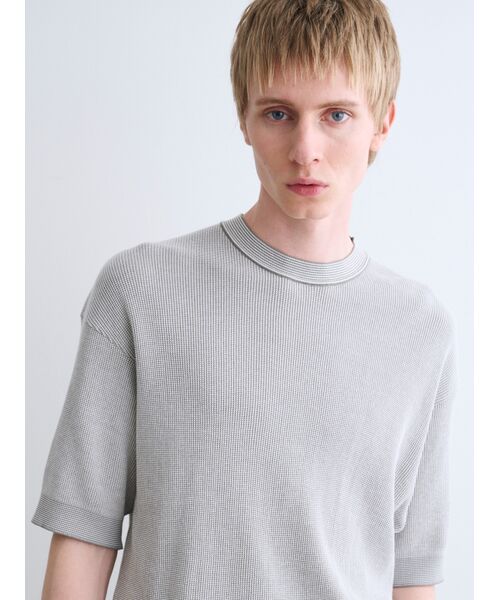 three dots / スリードッツ Tシャツ | Men's organic cotton waffle t-shirt | 詳細8