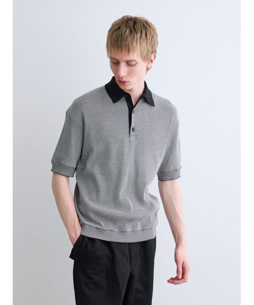 three dots / スリードッツ その他トップス | Men's organic cotton waffle polo | 詳細6
